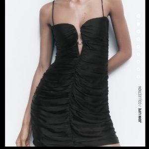 Drape mini black Zara dress size medium